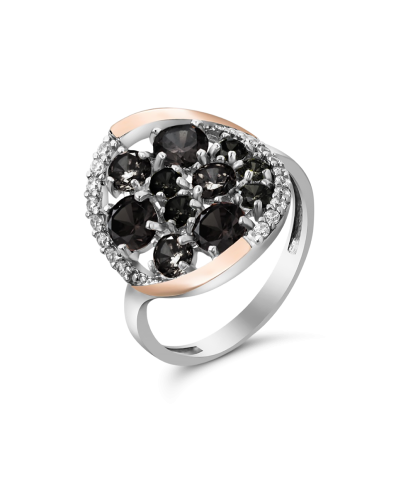 Kullatud hõbesõrmus tsirkoonidega Goldinga GS-01-APREL-2010