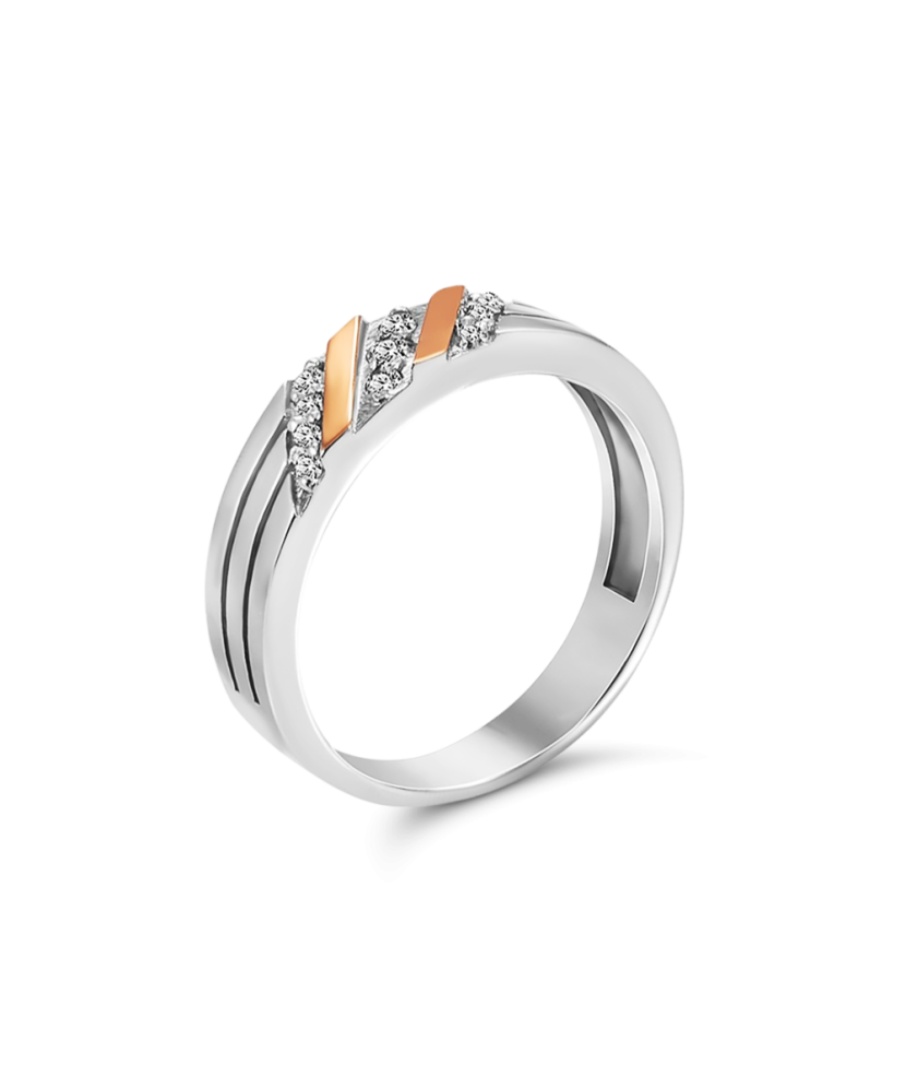 Kullatud hõbesõrmus tsirkoonidega Goldinga GS-01-FAITH-10