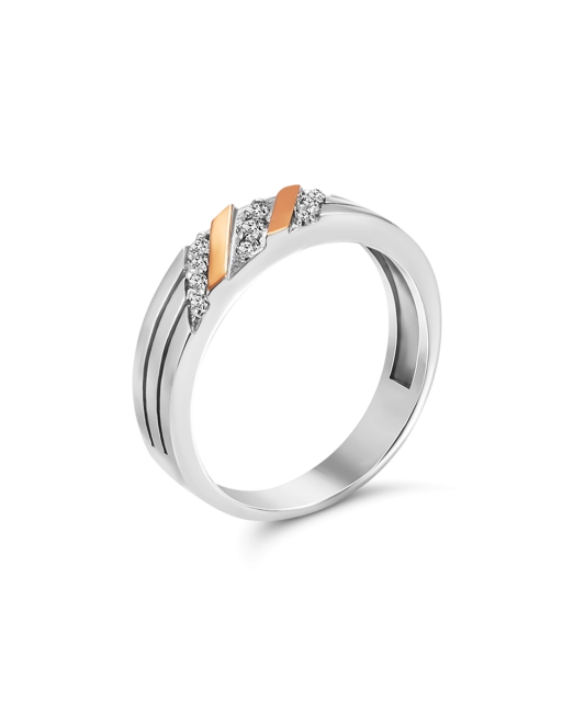 Позолоченное кольцо из серебра с цирконами