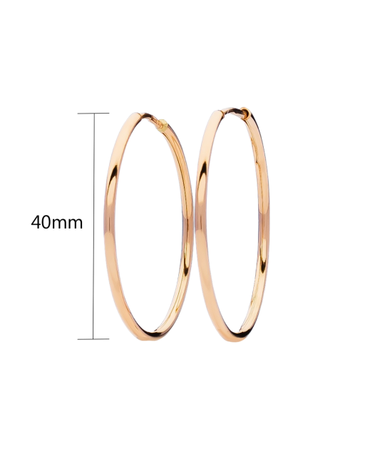 Kuldkõrvarõngad, rõngad 40mm Goldinga LTE0092-R