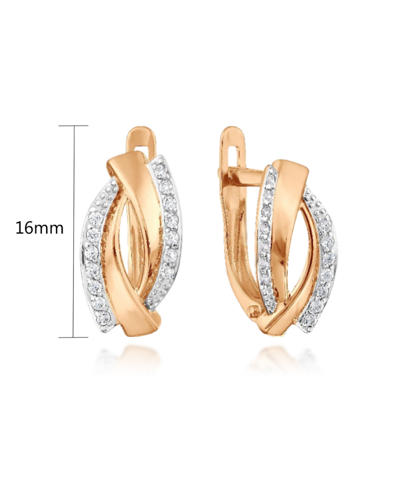 Золотые серьги с цирконами