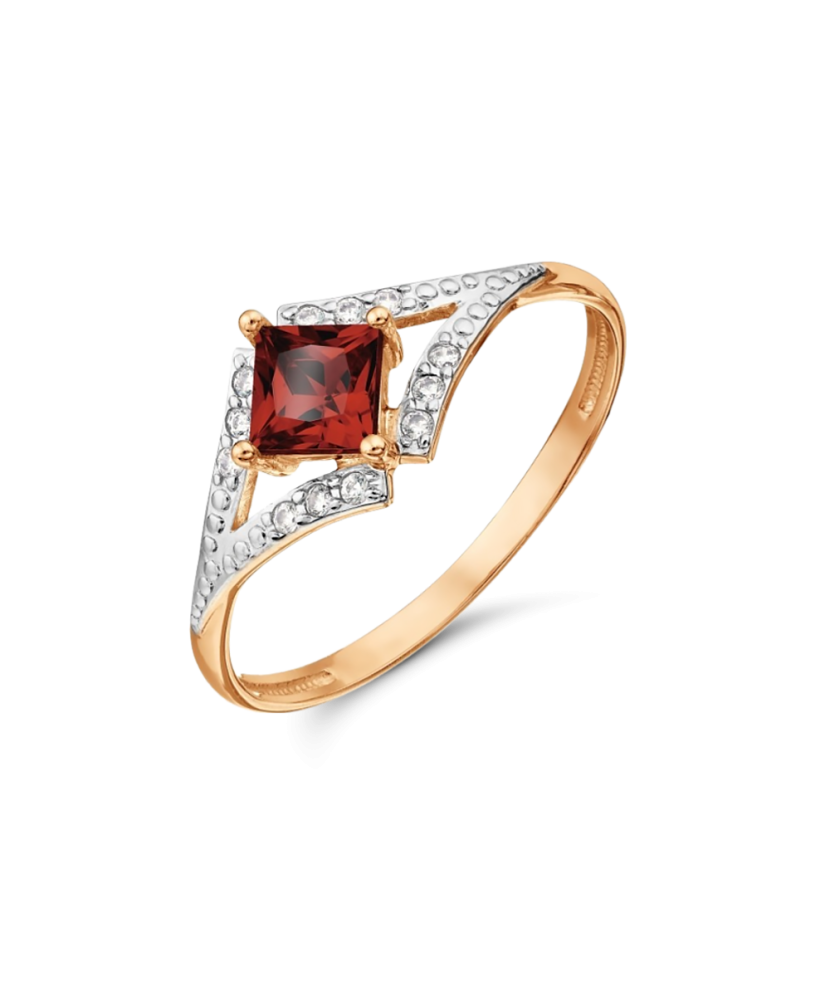 Kuldsõrmus granaatide ja tsirkoonidega