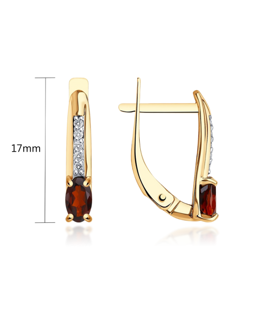 Kuldkõrvarõngad tsirkoonide ja granaatidega Goldinga S728101