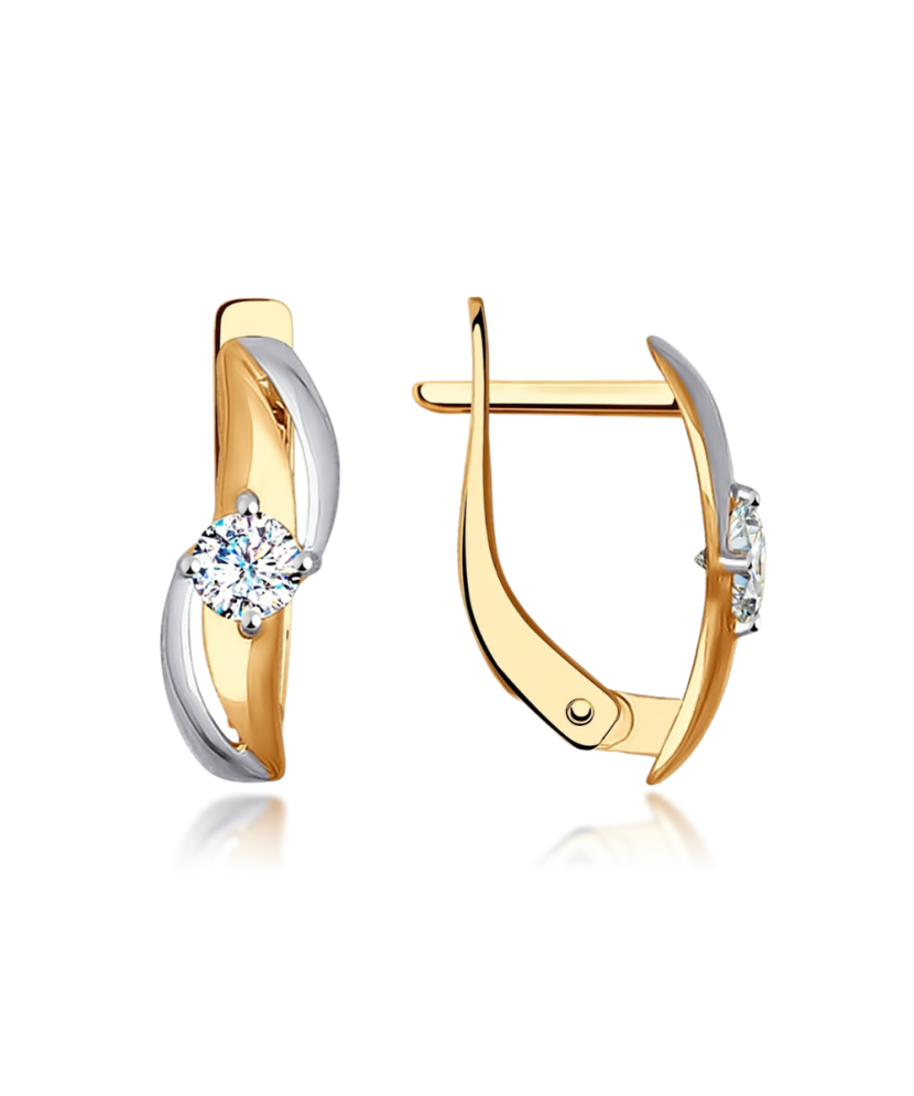 Золотые серьги с цирконом