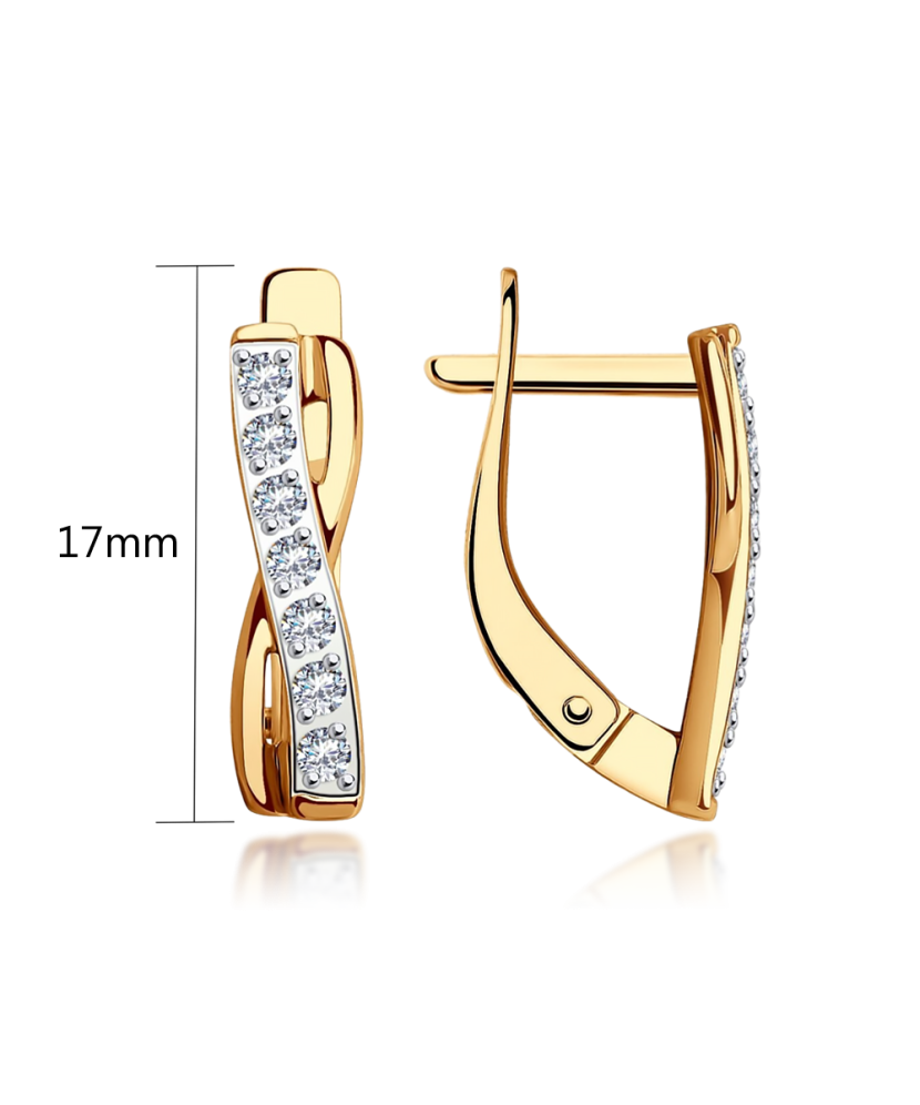 Золотые серьги с цирконами