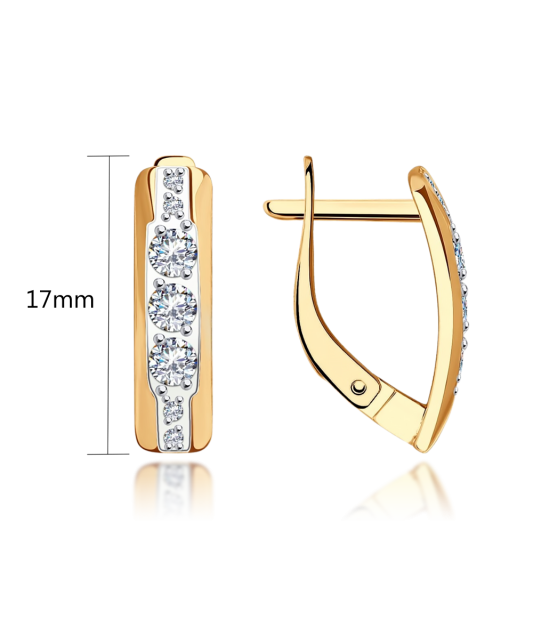 Золотые серьги с цирконами