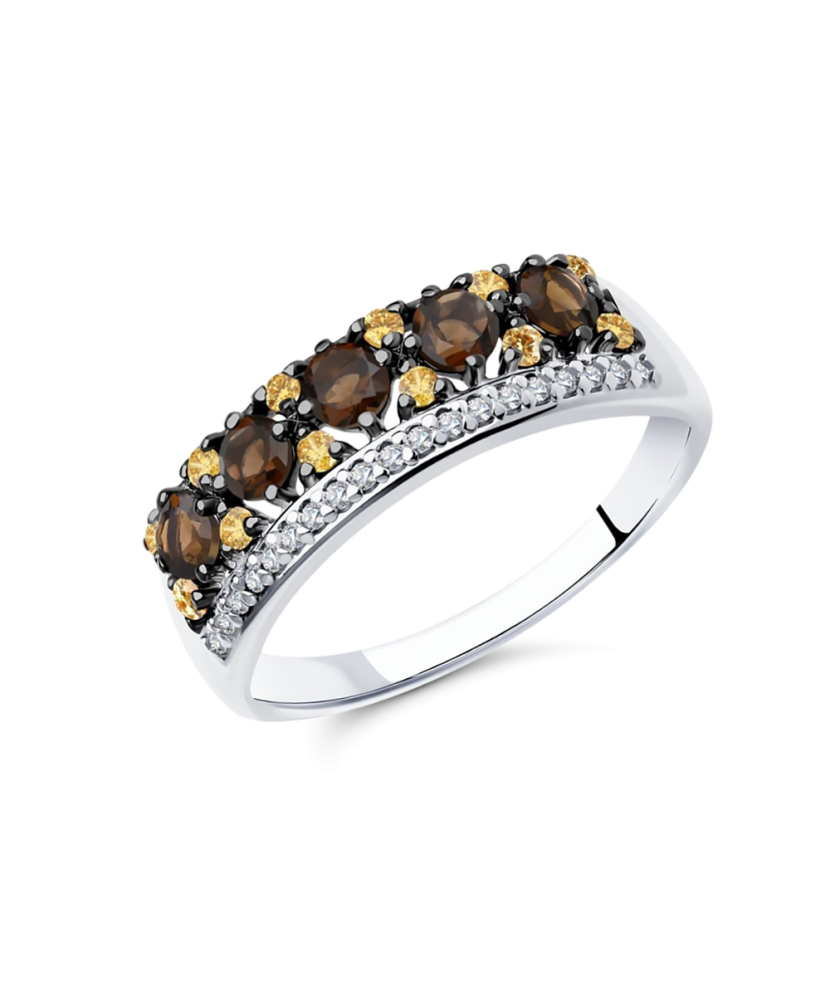 Hõbesõrmus suitsutopaaside ja tsirkoonidega Goldinga S92012020