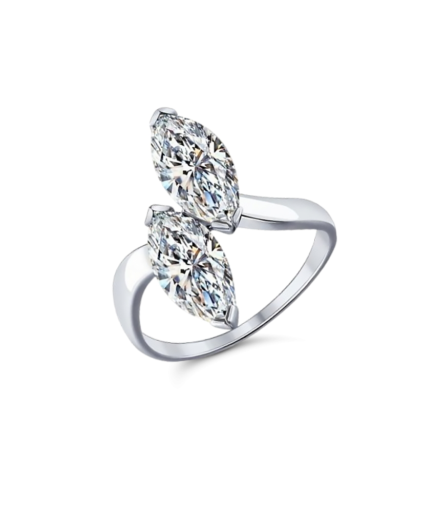 Серебряное кольцо с цирконами