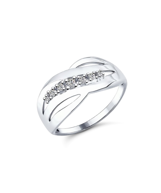 Серебряное кольцо с цирконами