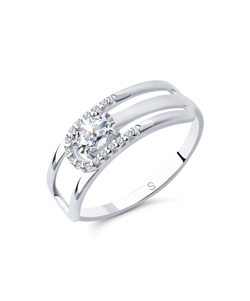 Hõbesõrmus tsirkoonidega Goldinga S94012744