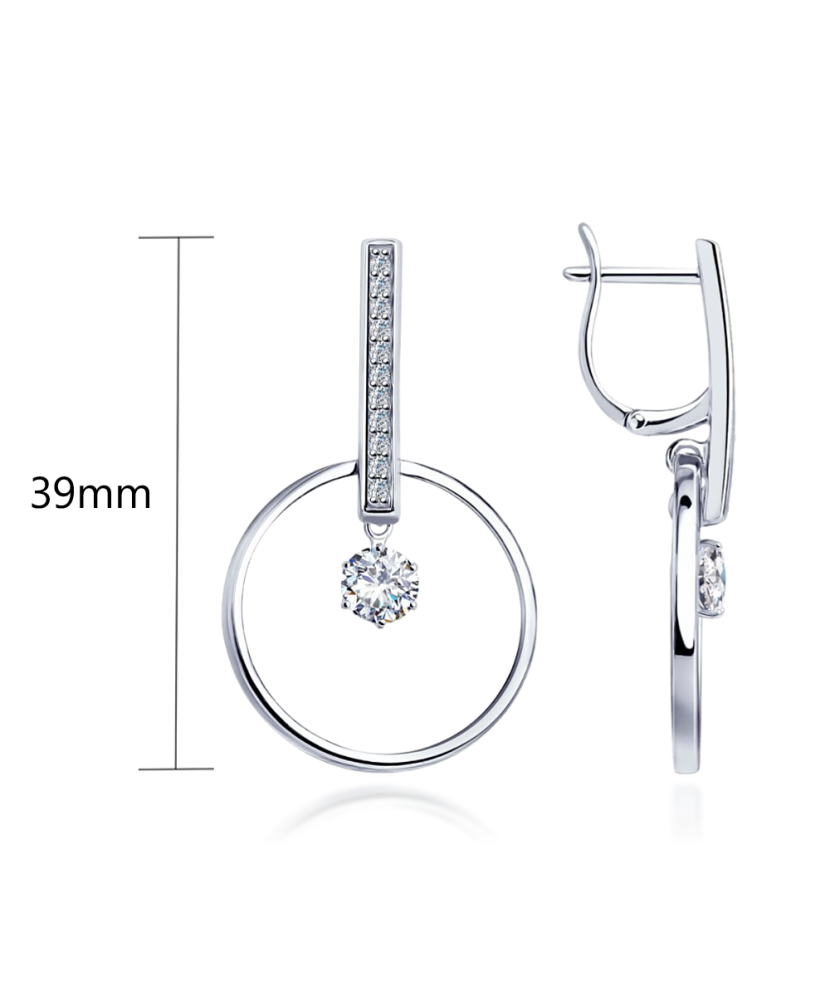 Серьги из серебра с цирконами