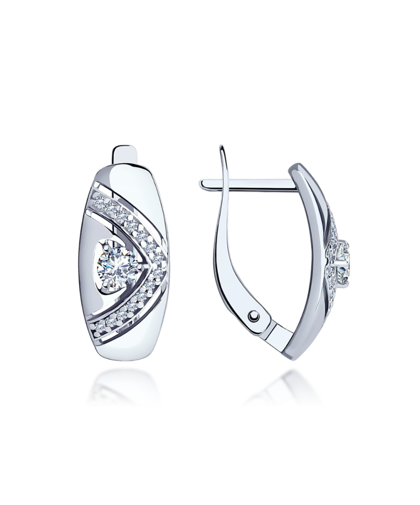 Серьги из серебра с цирконами