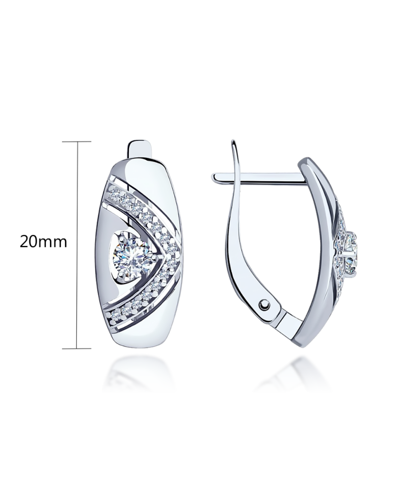 Серьги из серебра с цирконами