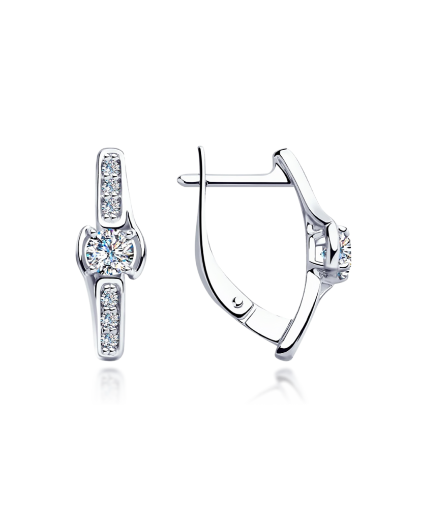 Серьги из серебра с цирконами