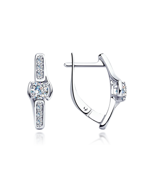 Серьги из серебра с цирконами