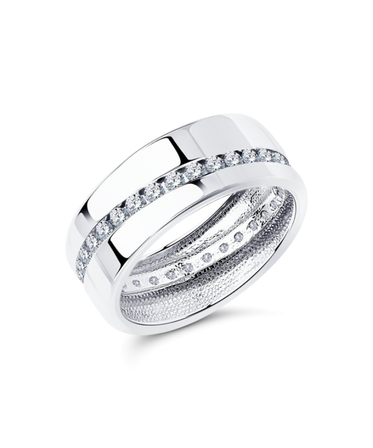 Серебряное кольцо с цирконами