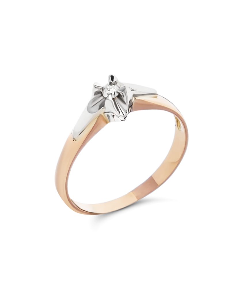 Золотое кольцо с бриллиантом