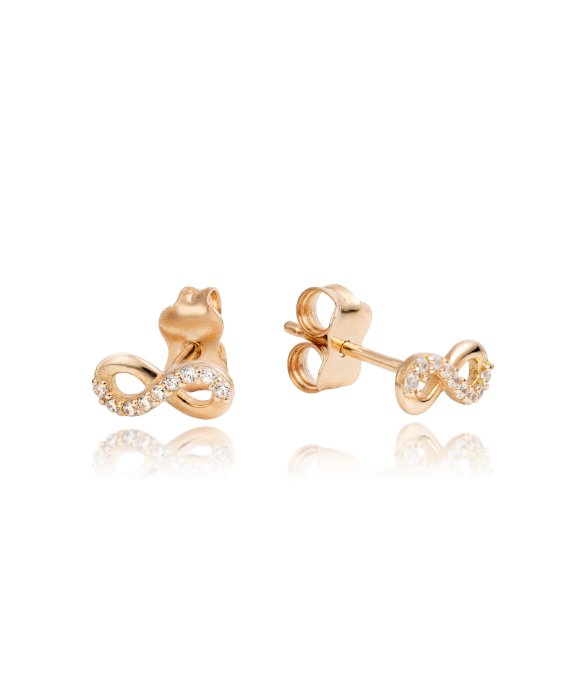 Kuldkõrvarõngad tsirkoonidega "lõpmatus" Goldinga X11-VX10ZE0135-R