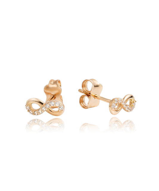 Kuldkõrvarõngad tsirkoonidega "lõpmatus" Goldinga X11-VX10ZE0135-R