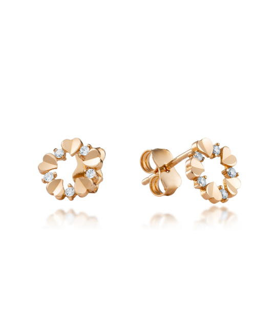 Золотые серьги с цирконами