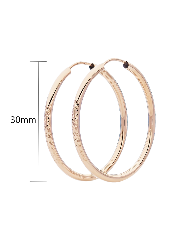 Золотые серьги конго (кольца) 30мм с гравировкой