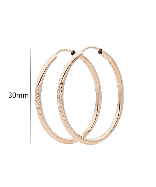 Золотые серьги конго (кольца) 30мм с гравировкой