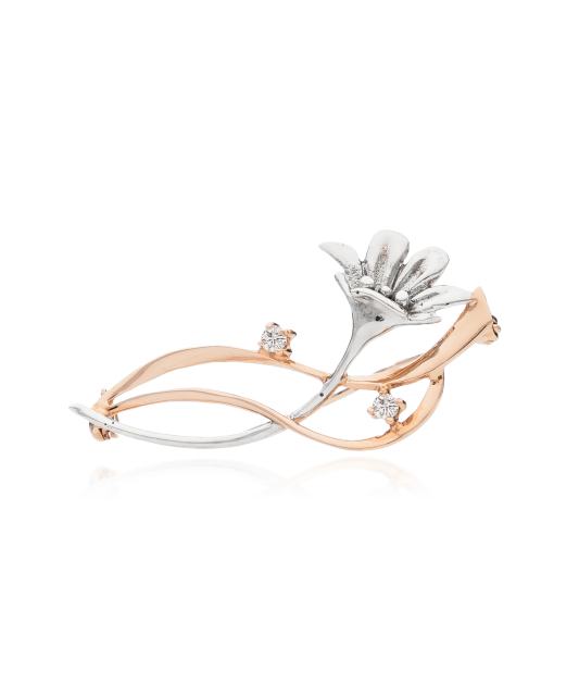 Kuldpross tsirkoonidega"Lill" Goldinga 02680