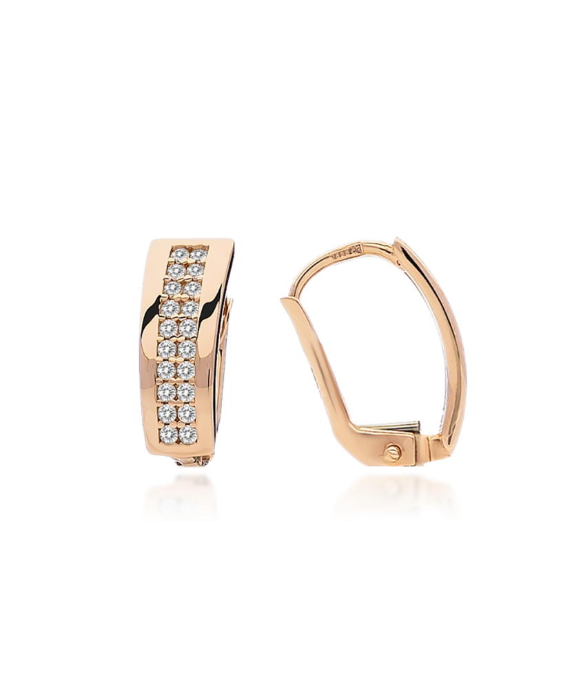 Золотые серьги с цирконами