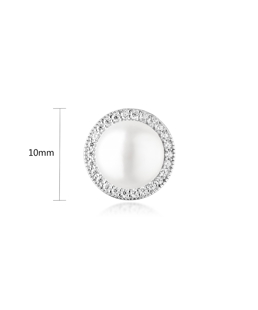 Серебряная подвеска с жемчугом и цирконами