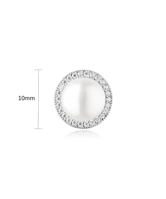 Серебряная подвеска с жемчугом и цирконами