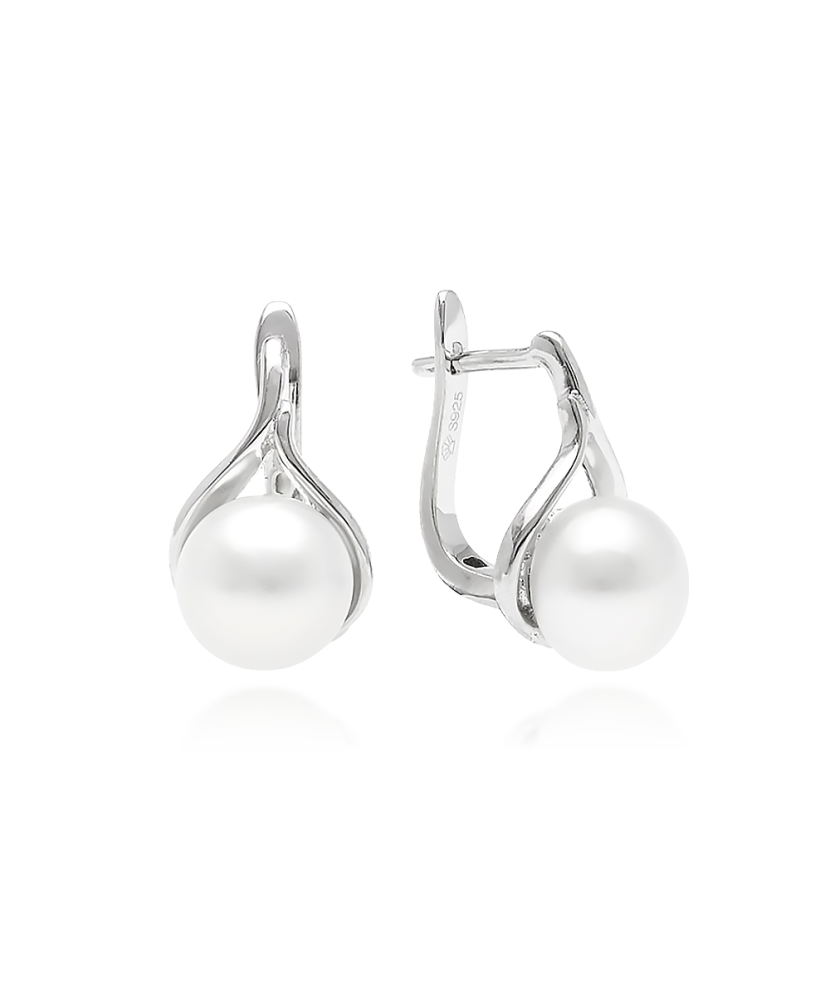 Серьги из серебра с жемчугом