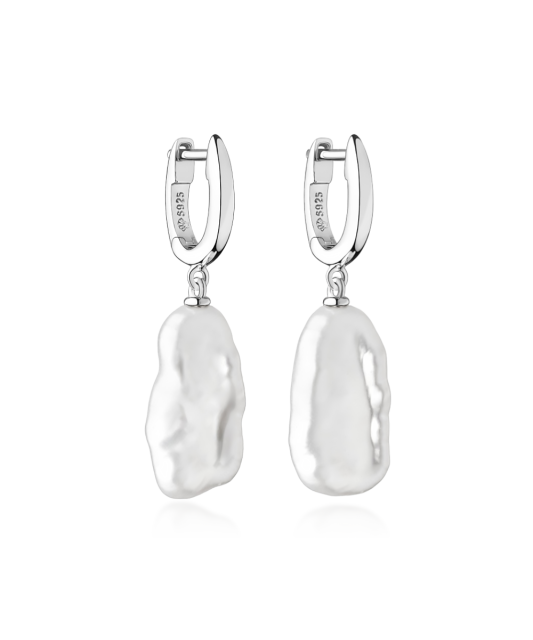 Hõbekõrvarõngad pärlitega Goldinga SK21373EL-W