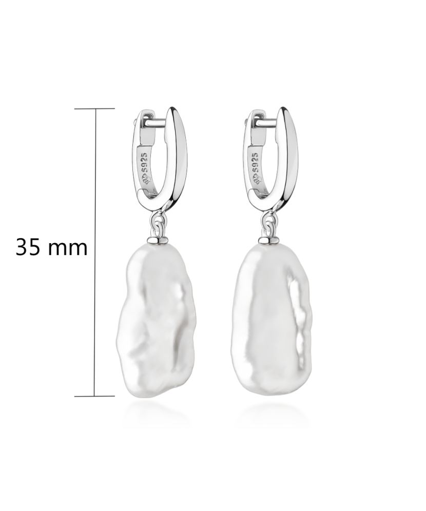 Hõbekõrvarõngad pärlitega Goldinga SK21373EL-W