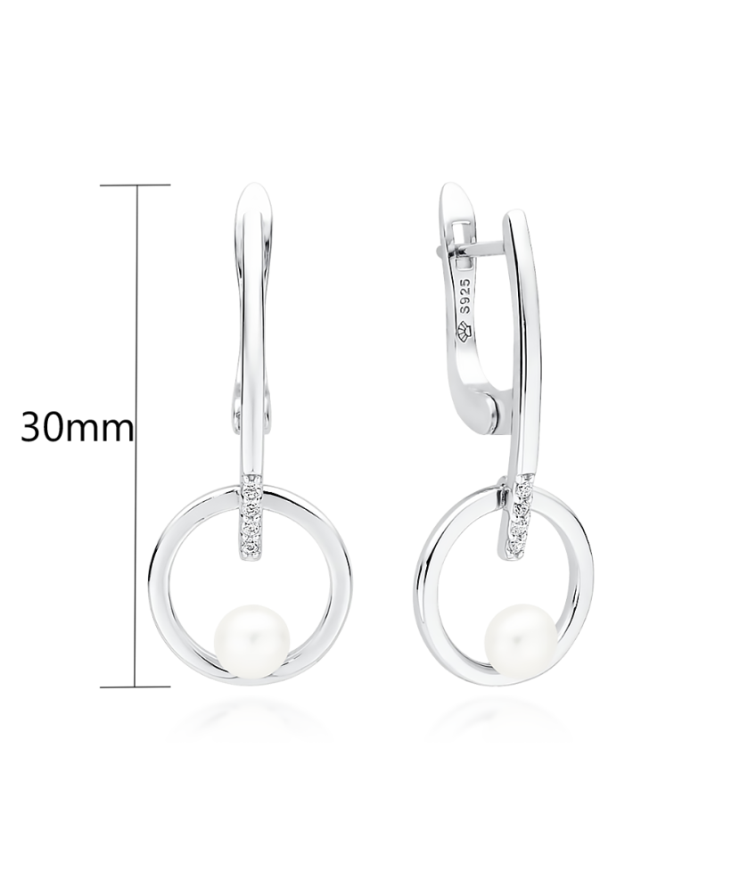 Hõbekõrvarõngad pärlite ja tsirkoonidega Goldinga SK21484EL