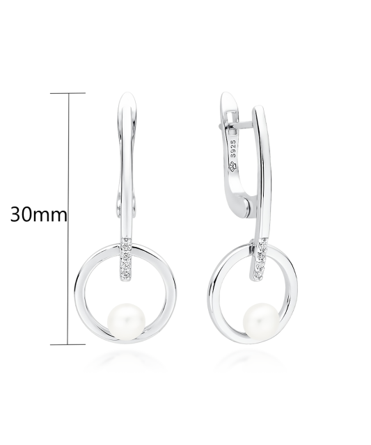 Hõbekõrvarõngad pärlite ja tsirkoonidega Goldinga SK21484EL