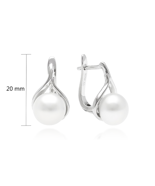 Серьги из серебра с жемчугом