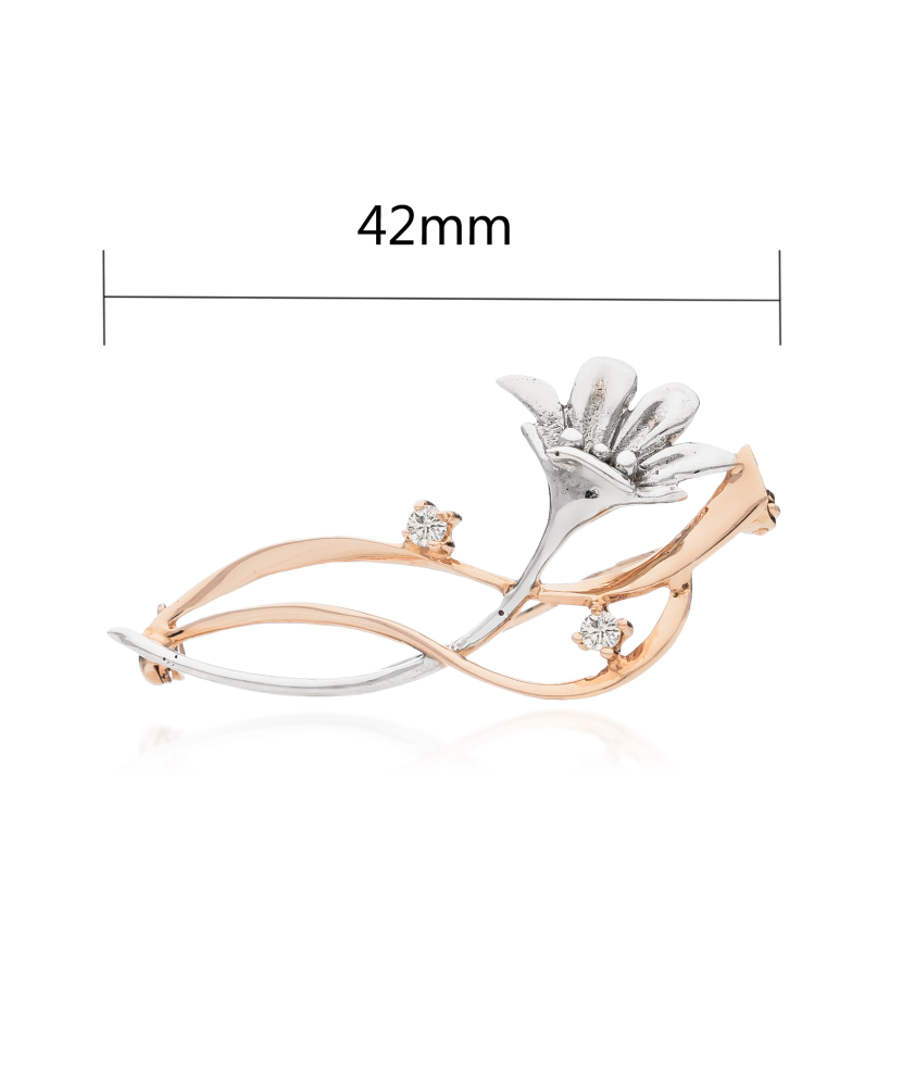 Kuldpross tsirkoonidega"Lill" Goldinga 02680