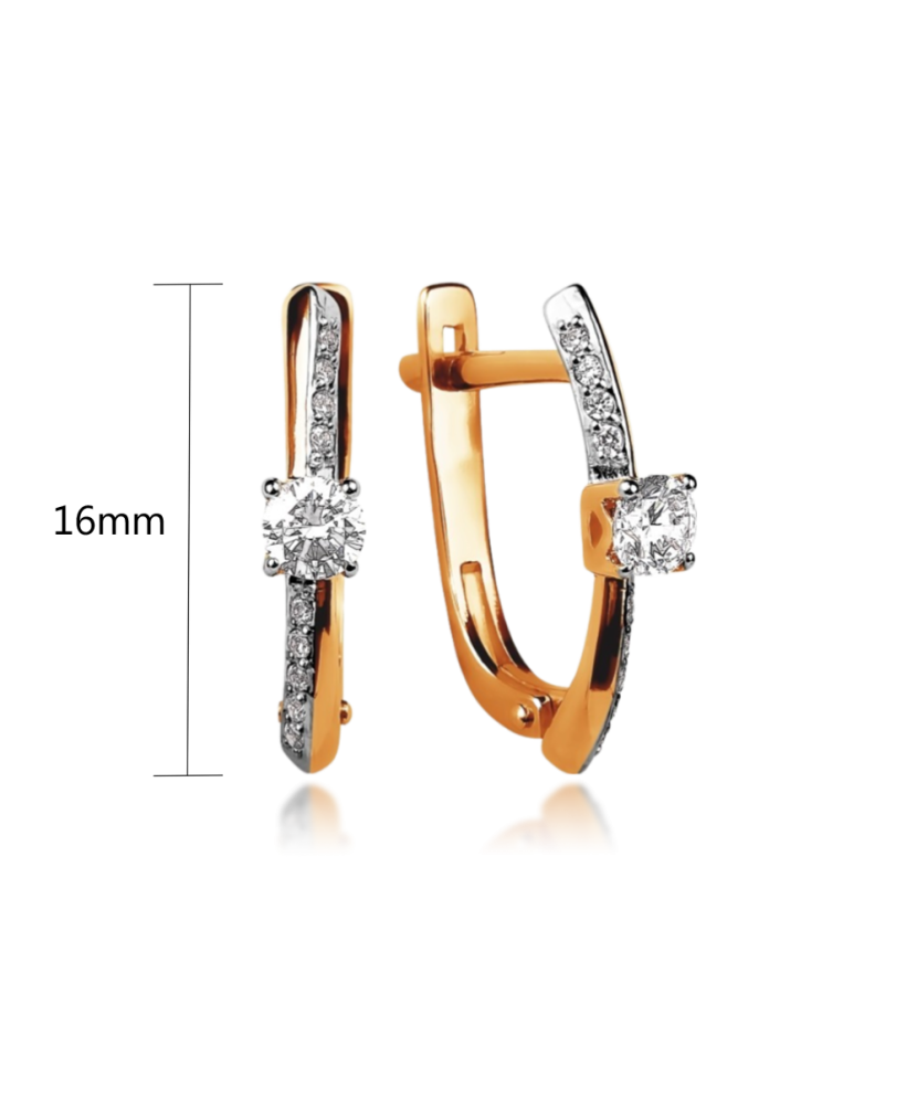 Золотые серьги с цирконами