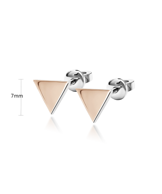 Позолоченные серьги из серебра "Треугольник"