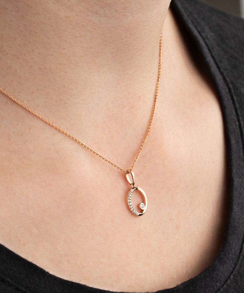 Подвеска из желтого золота с бриллиантами