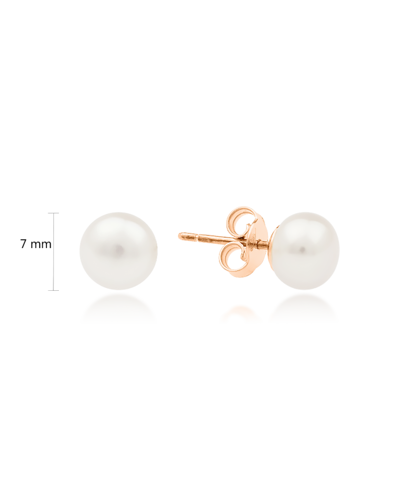 Золотые серьги с жемчугом 7мм