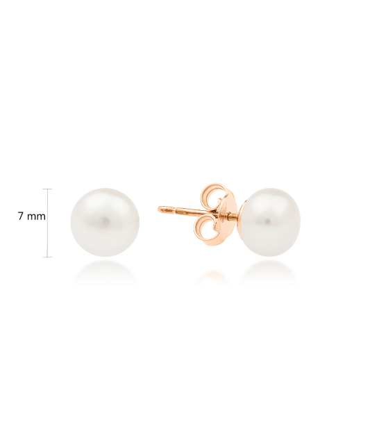 Золотые серьги с жемчугом 7мм