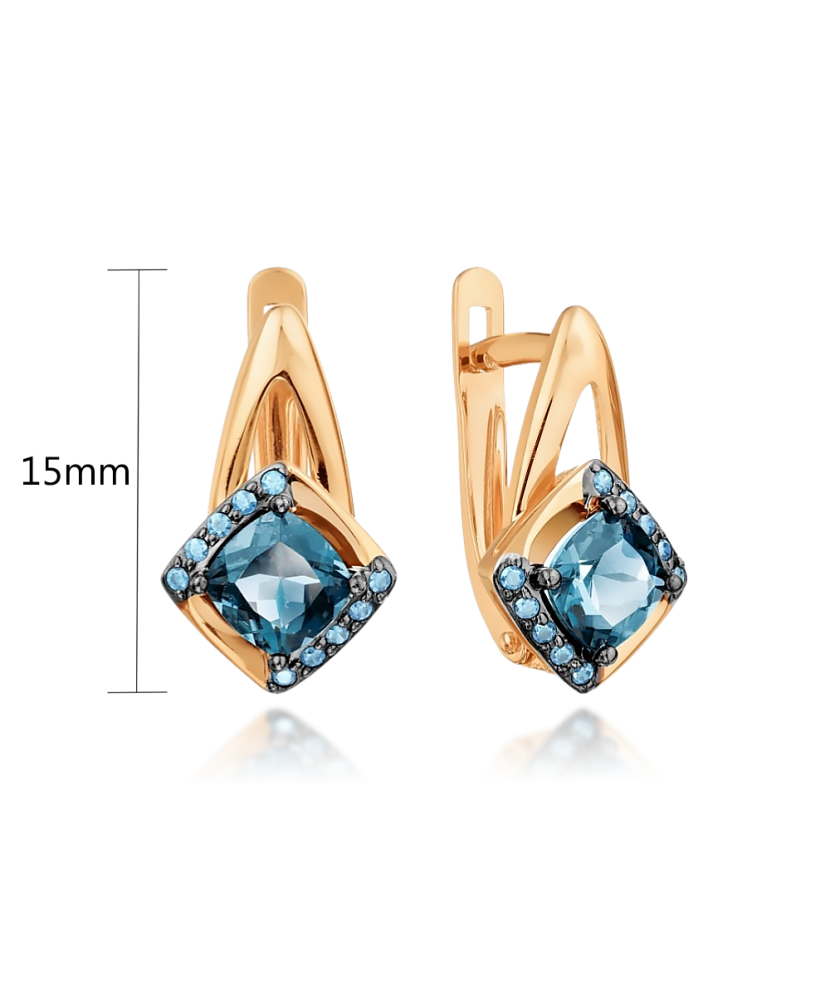 Kuldkõrvarõngad Londoni topaaside ja tsirkoonidega Goldinga T147029515-04