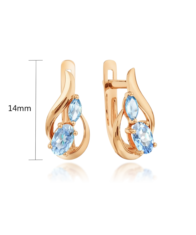 Золотые серьги с топазами