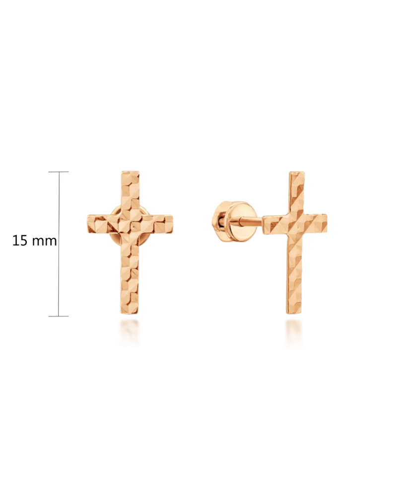 Золотые серьги "Крестики"