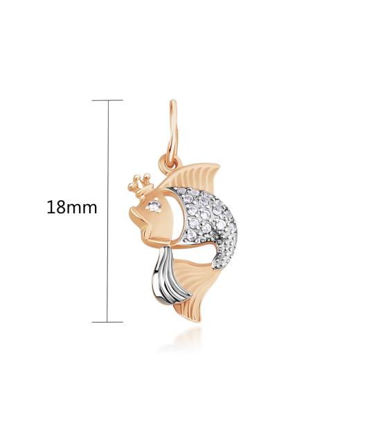 Kuldripats tsirkoonidega "Žuvis"