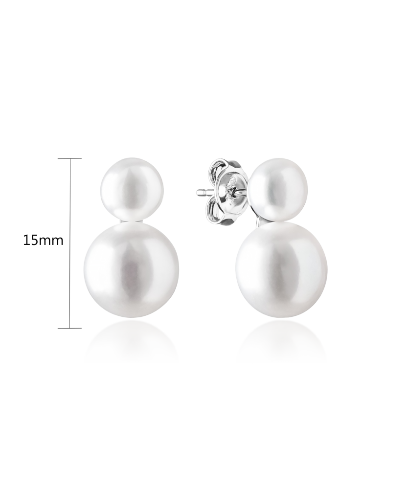 Hõbekõrvarõngad naturaalsete pärlitega Goldinga MS19404E-W