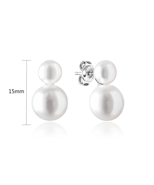 Hõbekõrvarõngad naturaalsete pärlitega Goldinga MS19404E-W