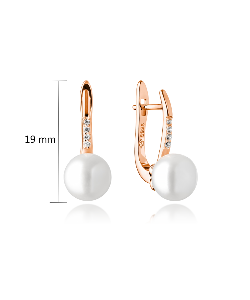 Kullatud hõbekõrvarõngad naturaalse pärliga Goldinga SK21229GEL W