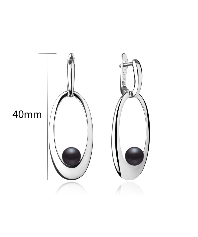 Серьги из серебра с натуральным жемчугом